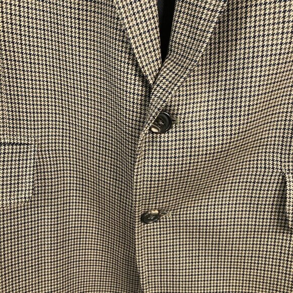 Vintage Pendleton Blazer Mens 42L Brown Houndstooth Wool Sport Coat Jacket - Picture 11 of 16